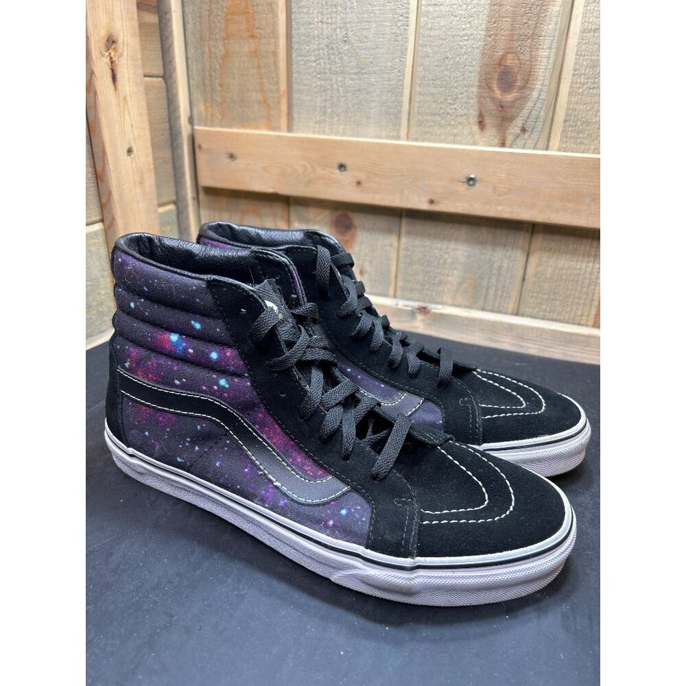 Vans Cosmic Galaxy Print Sk8-Hi Sneakers Mens 9 Womens 10.5 Black/Purple